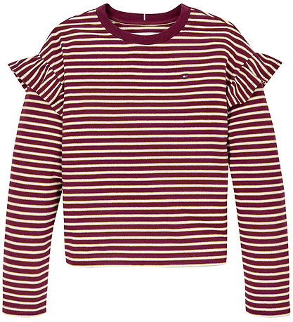 Tommy Hilfiger Bluse - Stripe - Deep Rouge Stripe Tommy Hilfiger Bluse - Stripe - Deep Rouge Stripe