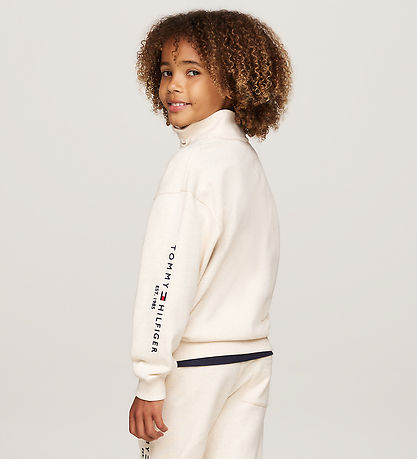 Tommy Hilfiger Sweatshirt - Essential Half Zip - Calico Heather Tommy Hilfiger Sweatshirt - Essential Half Zip - Calico Heather