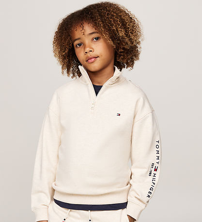 Tommy Hilfiger Sweatshirt - Essential Half Zip - Calico Heather Tommy Hilfiger Sweatshirt - Essential Half Zip - Calico Heather