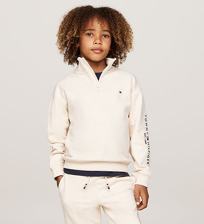 Tommy Hilfiger Sweatshirt - Essential Half Zip - Calico Heather Tommy Hilfiger Sweatshirt - Essential Half Zip - Calico Heather