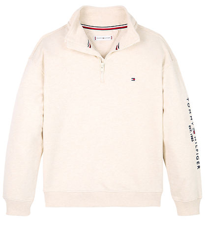 Tommy Hilfiger Sweatshirt - Essential Half Zip - Calico Heather Tommy Hilfiger Sweatshirt - Essential Half Zip - Calico Heather