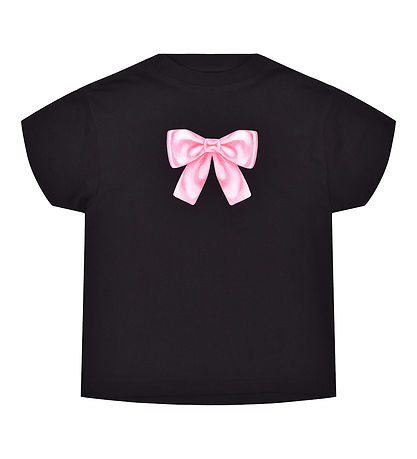 Hound T-shirt - Cropped - Sort m. Sløjfe Hound T-shirt - Cropped - Sort m. Sløjfe