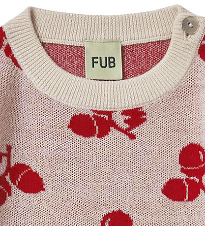 FUB Bluse - Uld - Acorn - Ecru/Red FUB Bluse - Uld - Acorn - Ecru/Red