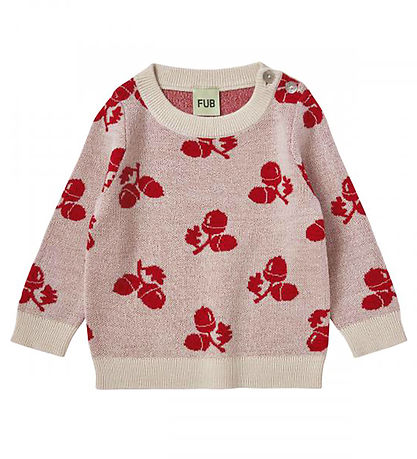 FUB Bluse - Uld - Acorn - Ecru/Red FUB Bluse - Uld - Acorn - Ecru/Red