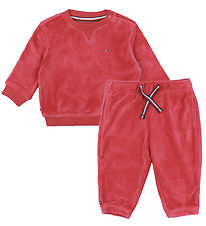 Tommy Hilfiger Sæt - Bluse/Bukser - Velour - Heritage Pink Tommy Hilfiger Sæt - Bluse/Bukser - Velour - Heritage Pink