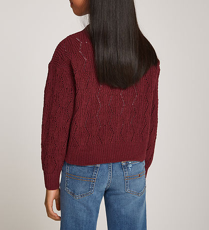 Tommy Hilfiger Bluse - Strik - Chenille - Deep Rouge Tommy Hilfiger Bluse - Strik - Chenille - Deep Rouge