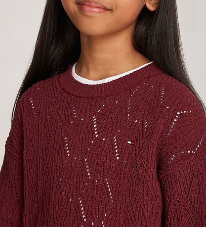 Tommy Hilfiger Bluse - Strik - Chenille - Deep Rouge Tommy Hilfiger Bluse - Strik - Chenille - Deep Rouge