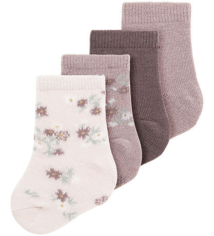 Name It Strømper - Uld/Bomuld - NbfWak - 4-pak - Sparrow