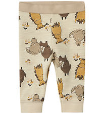 Name It Leggings - Uld/Bomuld - NbnWup - Peyote Melange/AOP Name It Leggings - Uld/Bomuld - NbnWup - Peyote Melange/AOP