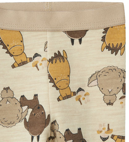 Name It Leggings - Uld/Bomuld - NbnWup - Peyote Melange/AOP