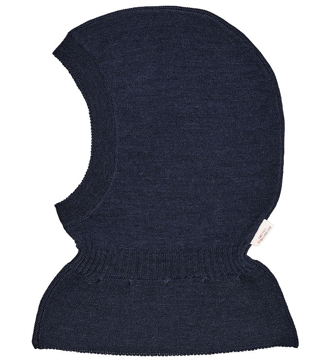 TYNDSTRIKKET ELEFANTHUE I MERINOULD - NAVY - NAVY / 52-54/3Y-9Y