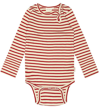Petit Piao Body l/æ - Rib - Modal - Chili Pepper/Dark Offwhite Petit Piao Body l/æ - Rib - Modal - Chili Pepper/Dark Offwhite