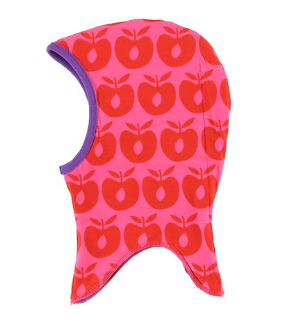 Småfolk Elefanthue - Vendbar - Purple Heart m. Striber Og Æbler  Småfolk Elefanthue - Vendbar - Purple Heart m. Striber Og Æbler