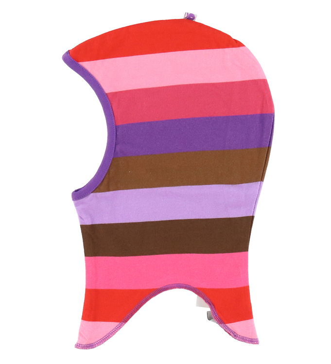 Småfolk Elefanthue - Vendbar - Purple Heart m. Striber Og Æbler