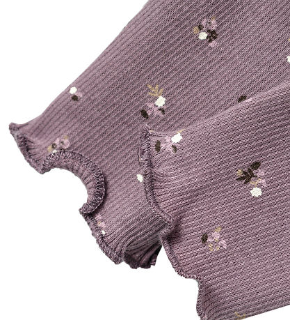 Name It Leggings - Rib - NbfOlinne - Arctic Dusk m. Blomster