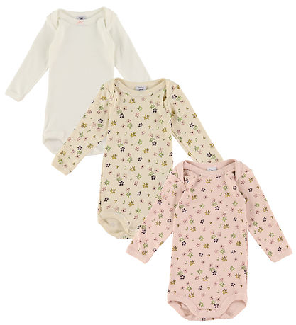Petit bateau Body l/æ - 3-pak - Rosa/Hvid Petit bateau Body l/æ - 3-pak - Rosa/Hvid
