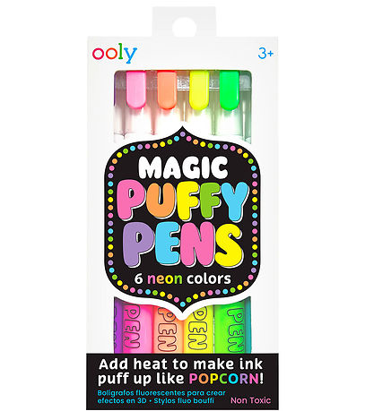 Ooly Tusser - 6-pak - Magic Puffy Pens - Neon Ooly Tusser - 6-pak - Magic Puffy Pens - Neon