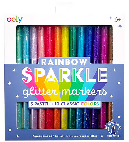 Ooly Tusser - 15-pak - Rainbow Sparkle Glitter Ooly Tusser - 15-pak - Rainbow Sparkle Glitter