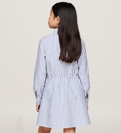 Tommy Hilfiger Kjole - Ithaca - Mid Blue/Optic White Tommy Hilfiger Kjole - Ithaca - Mid Blue/Optic White