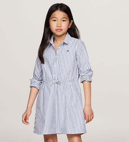 Tommy Hilfiger Kjole - Ithaca - Mid Blue/Optic White Tommy Hilfiger Kjole - Ithaca - Mid Blue/Optic White