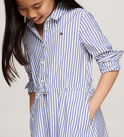 Tommy Hilfiger Kjole - Ithaca - Mid Blue/Optic White Tommy Hilfiger Kjole - Ithaca - Mid Blue/Optic White