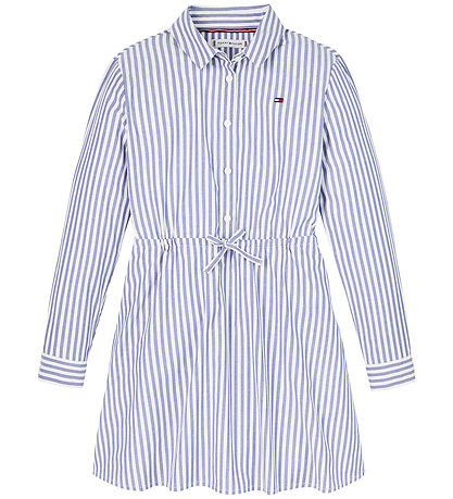Tommy Hilfiger Kjole - Ithaca - Mid Blue/Optic White Tommy Hilfiger Kjole - Ithaca - Mid Blue/Optic White