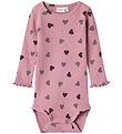 Name It Body l/æ - Rib - NbfNitte - Mauve Orchid m. Hjerter