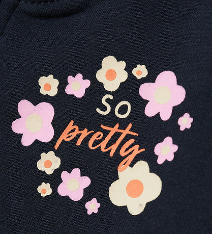 Name It Sweatsæt - NbfVrillie - Dark Sapphire m. Blomster