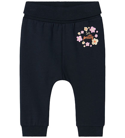 Name It Sweatpants - NbfVrille - Dark Sapphire/Flowers