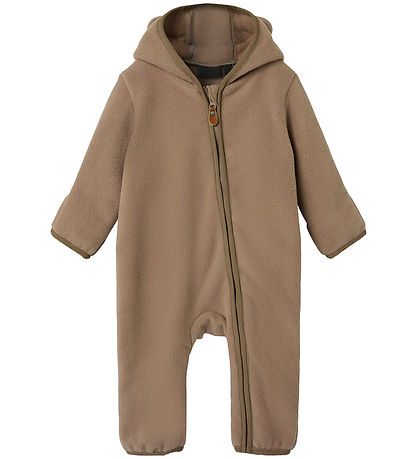 Name It Fleecedragt - NbnMeeko - Desert Taupe m. Ører