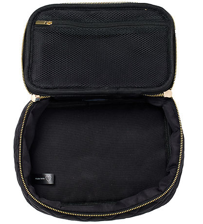 Fan Palm Toilettaske - Large - Quiltet Velour - Black Velvet Fan Palm Toilettaske - Large - Quiltet Velour - Black Velvet