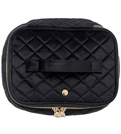 Fan Palm Toilettaske - Large - Quiltet Velour - Black Velvet Fan Palm Toilettaske - Large - Quiltet Velour - Black Velvet