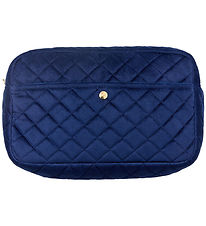 Fan Palm Toilettaske - Large - Quiltet Velour - Midnight Blue Fan Palm Toilettaske - Large - Quiltet Velour - Midnight Blue