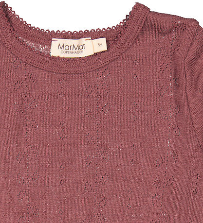 MarMar Bluse - Uld - Tamra - Berry Blend m. Hulmønster MarMar Bluse - Uld - Tamra - Berry Blend m. Hulmønster