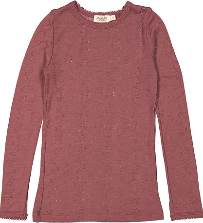 MarMar Bluse - Uld - Tamra - Berry Blend m. Hulmønster MarMar Bluse - Uld - Tamra - Berry Blend m. Hulmønster
