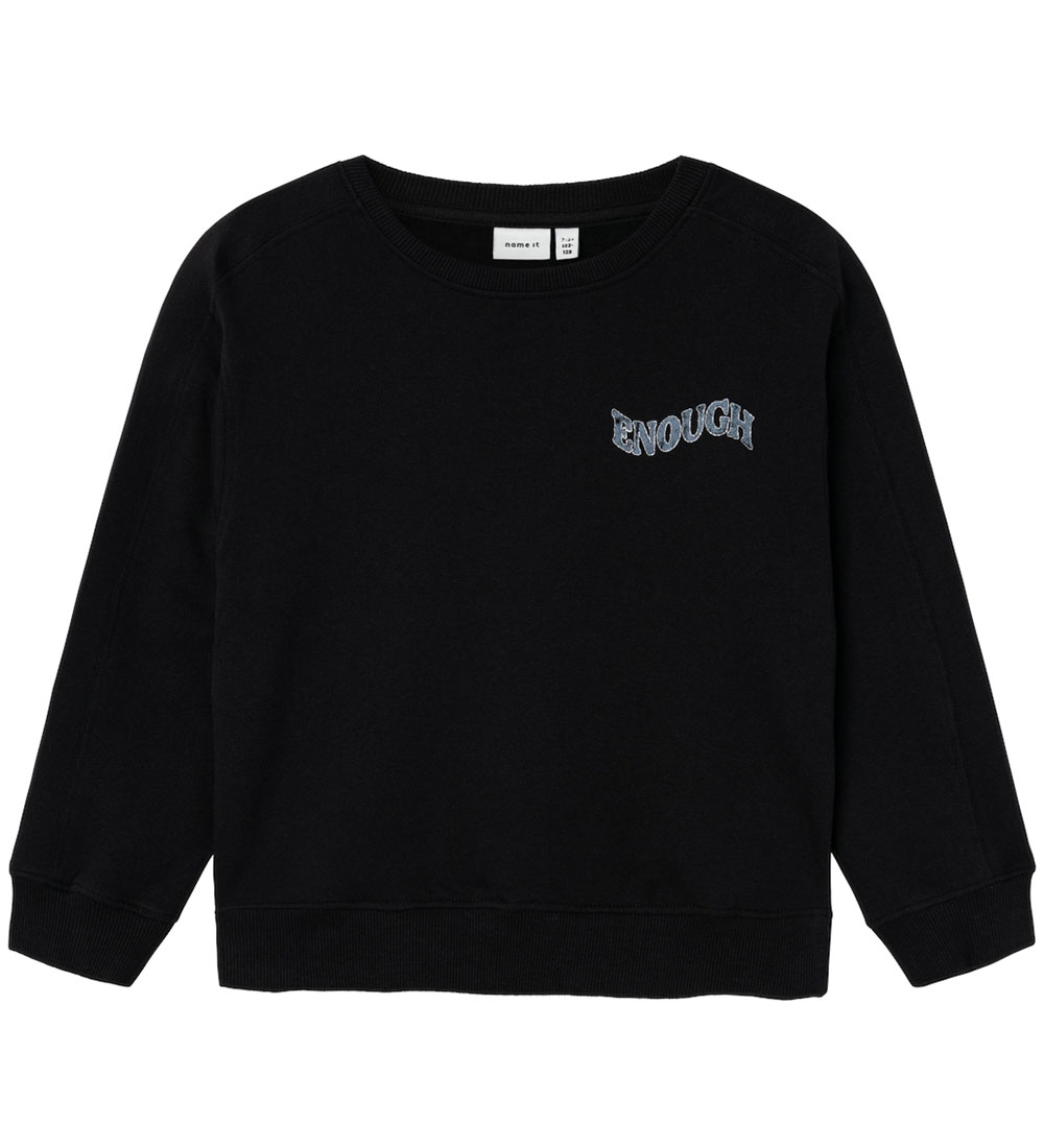 Name It Sweatshirt - NkfOldet - Schwarz - Name It - 7-8 Jahre (122-128) - Sweatshirts