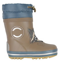 Mikk-Line Gummistøvler m. For - Chocolate Chip/Støvet blå m. Ulv