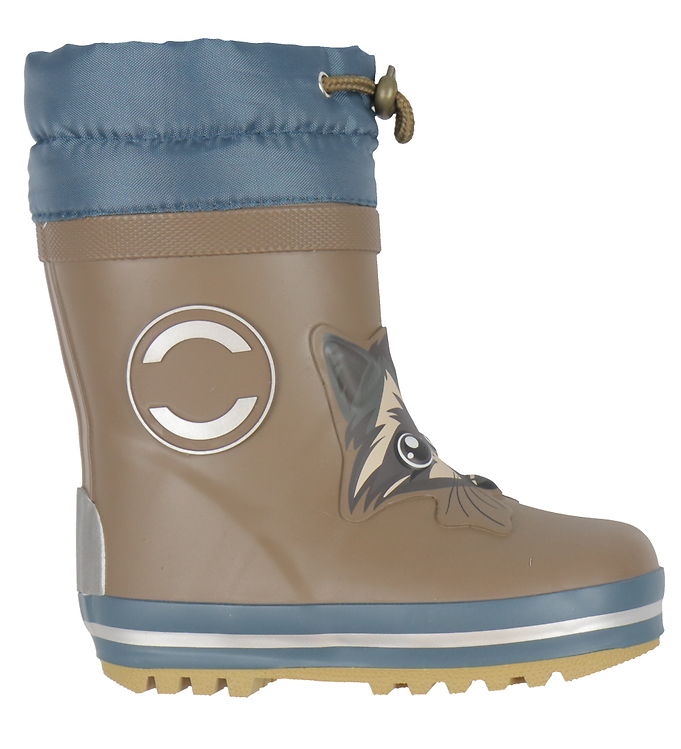 Mikk-Line Gummistøvler m. For - Chocolate Chip/Støvet blå m. Ulv