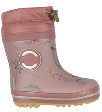 Mikk-Line Gummistøvler m. For - Rose Brown m. Blomster