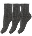 Minipop Strømper - Bambus - 3-pak - Dark Grey Melange Minipop Strømper - Bambus - 3-pak - Dark Grey Melange