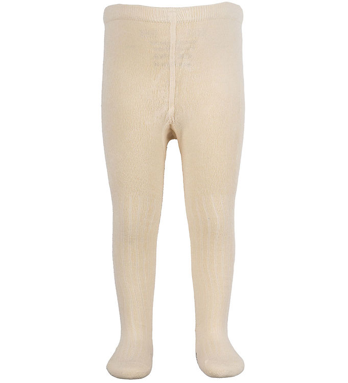 Minipop Strømpebukser Råhvid Bambus - Str. 7-8y 122/128cm