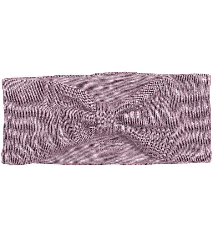 Racing Kids Pandebånd - Uld/Bomuld - Elderberry m. Sløjfe