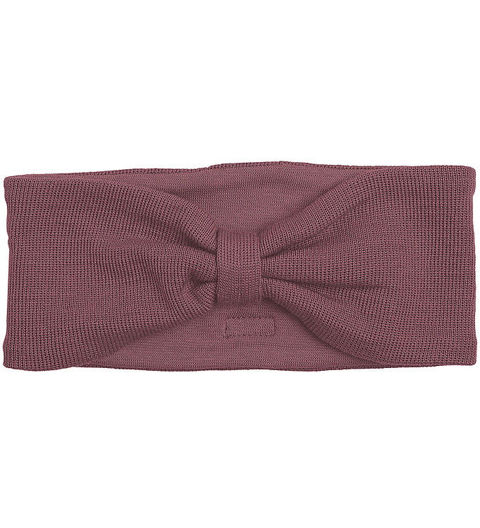 Racing Kids Pandebånd - Uld/Bomuld - Dusty Heather m. Sløjfe