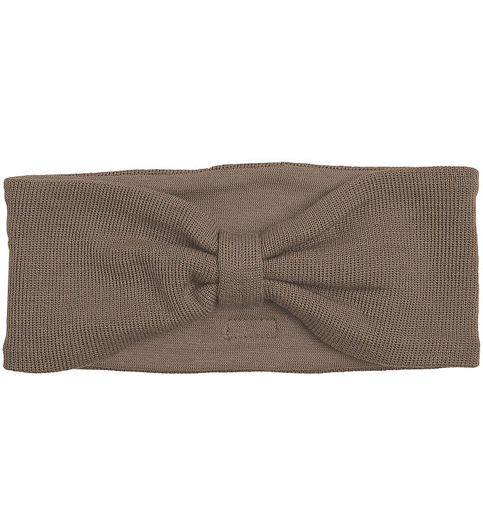 Racing Kids Pandebånd - Uld/Bomuld - Brown Birch Bark m. Sløjfe