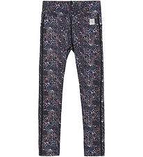 Color Kids Leggings - Phantom m. Blomster Color Kids Leggings - Phantom m. Blomster