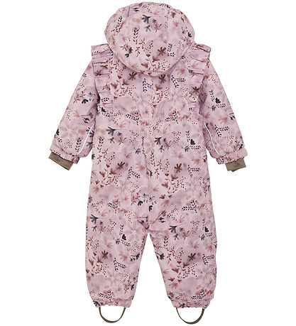 En Fant Flyverdragt - Burnished Lilac m. Blomster En Fant Flyverdragt - Burnished Lilac m. Blomster