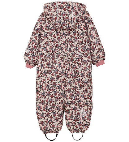 Minymo Flyverdragt - Smoke Gray m. Blomster Minymo Flyverdragt - Smoke Gray m. Blomster