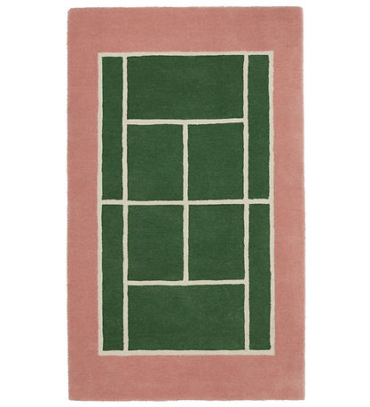 OYOY Tæppe - Tennis Tæppe - 150x88 cm - Grøn/Rose OYOY Tæppe - Tennis Tæppe - 150x88 cm - Grøn/Rose
