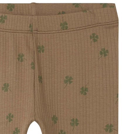 Name It Leggings - Rib - NmmNoellus - Walnut m. Kløver