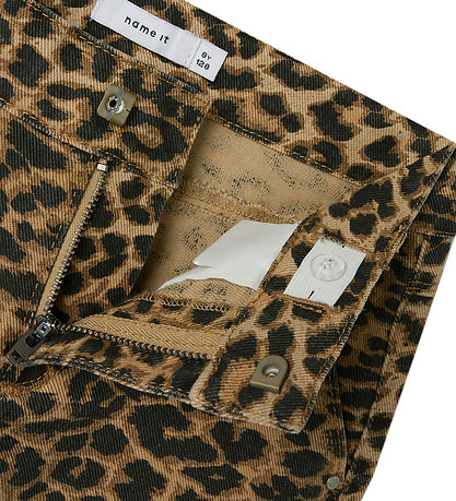 Name It Bukser - Twill - NkfRose - Silver Mink/Leopard